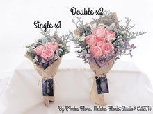 Load image into Gallery viewer, Signature Bouquet To You (Roses Pink Silver Leaf Design)