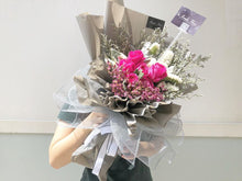 Load image into Gallery viewer, Prestige Wrap Roses To You (6 Cherry Pink Roses Grey Wrap)