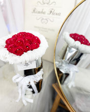 Load image into Gallery viewer, Metallic Round Wrap Everlasting Soap Roses Bouquet To You - Metalic Round Wrap 18 Red Roses