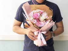 Load image into Gallery viewer, Everlasting Soap Flower Bouquet To You- 18 Flower Mix (Pink)