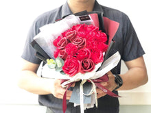 Load image into Gallery viewer, Everlasting Soap Flower Bouquet To You- 18 Flower Mix (Red)