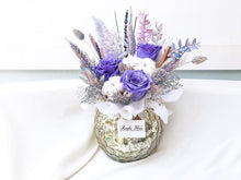Load image into Gallery viewer, Preserved Flowers Vase To You (3 Roses Design Purple)