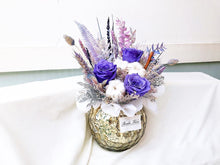 Load image into Gallery viewer, Preserved Flowers Vase To You (3 Roses Design Purple)