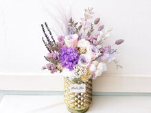 Load image into Gallery viewer, Preserved Flowers Vase To You (3 Roses + Hydrangea Design Soft Tri-Color)
