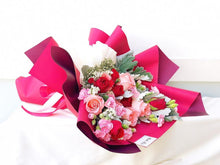 Load image into Gallery viewer, Prestige Wrap Roses To You (Red Pink Roses Maroon Wrap)