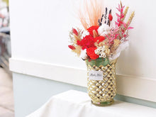 Load image into Gallery viewer, Preserved Flowers Vase To You (3 Roses + Hydrangea Design Chili Red)