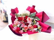 Load image into Gallery viewer, Prestige Wrap Roses To You (Red Pink Roses Maroon Wrap)