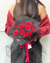 Load image into Gallery viewer, Lace Wrap Style***LACE WRAP Everlasting Soap Roses Bouquet To You-12 Red Roses