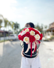 Load image into Gallery viewer, Everlasting Soap Flower Box To You - 33 Roses (Roses & Carnation Red Champagne)