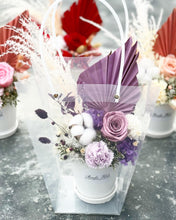 Load image into Gallery viewer, Preserved Flower Vase To You (Preserved Flowers Purple Roses, Carnation & Assorted Dried Flowers Collection)