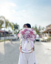 Load image into Gallery viewer, Everlasting Soap Flower Box To You - 33 Roses (Roses & Carnation Pastel Lilac Purple)
