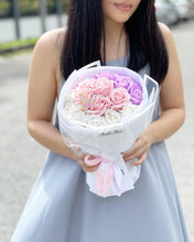 Load image into Gallery viewer, Everlasting Soap Flower Bouquet To You -18 Ombre Pink Purple