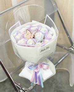 Everlasting Soap Flower Bouquet To You -18 Roses (Aurora Series)