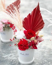 Load image into Gallery viewer, Preserved Flower Vase To You (Preserved Flowers Red Roses, Carnation & Assorted Dried Flowers Collection)