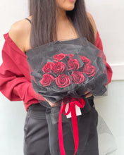 Load image into Gallery viewer, Lace Wrap Style***LACE WRAP Everlasting Soap Roses Bouquet To You-12 Red Roses