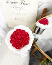 Load image into Gallery viewer, Metallic Round Wrap Everlasting Soap Roses Bouquet To You - Metalic Round Wrap 18 Red Roses