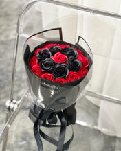 Load image into Gallery viewer, RUSSIAN WRAP Everlasting Soap Roses Bouquet To You - Russian Style 12 Red 6 Black