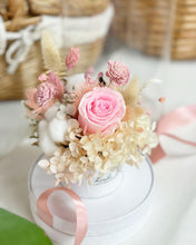 Load image into Gallery viewer, Flower Box To You (Preserved Flowers Roses Soft Pink, Hydrangea White & Assorted Dried Flowers Collection)