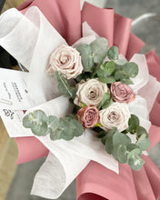 Load image into Gallery viewer, Prestige Bouquet To You (Cappuccino & Quicksand Roses Eucalyptus Design) (Small 6 Roses)