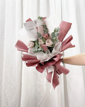 Load image into Gallery viewer, Prestige Bouquet To You (Cappuccino & Quicksand Roses Eucalyptus Design) (Small 6 Roses)