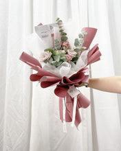 Load image into Gallery viewer, Prestige Bouquet To You (Cappuccino & Quicksand Roses Eucalyptus Design) (Small 6 Roses)