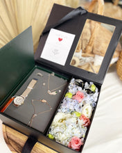 Load image into Gallery viewer, Flower Box With Gift ( Hydrangea Roses Design)