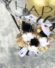 Load image into Gallery viewer, Hot Air Ballon You (Everlasting Soap Flowers Black Gold Design)