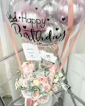 Load image into Gallery viewer, Hot Air Ballon To You Hot Air Baloon To You ( 24 Pink Dusty Pink Roses Silver Leaf Design)