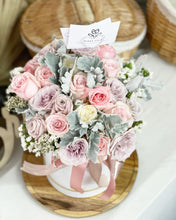 Load image into Gallery viewer, Hot Air Ballon To You Hot Air Baloon To You ( 24 Pink Dusty Pink Roses Silver Leaf Design)