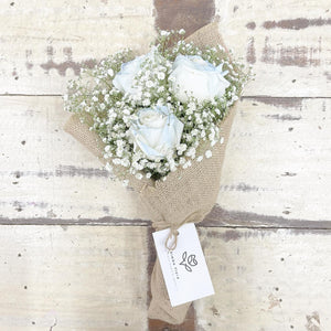 Signature Bouquet To You (Roses Blue White Baby Breath Design)