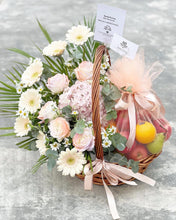 Load image into Gallery viewer, Extravagant Fruit Flower Basket To You (Soft Pastel Coral Pink Color Design )