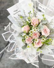 Load image into Gallery viewer, Prestige Bouquet To You (Pink Roses Hana White Design) (Small 3 Roses)