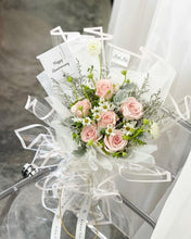 Load image into Gallery viewer, Prestige Bouquet To You (Pink Roses Hana White Design) (Small 3 Roses)