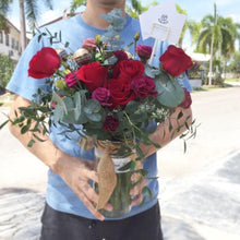 Load image into Gallery viewer, Flower Jar To You (Red Roses & Feraro Rocher Design)