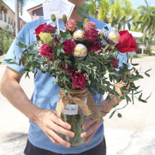 Load image into Gallery viewer, Flower Jar To You (Red Roses & Feraro Rocher Design)