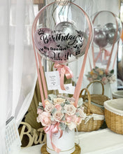 Load image into Gallery viewer, Hot Air Ballon To You Hot Air Baloon To You ( 24 Pink Dusty Pink Roses Silver Leaf Design)