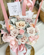 Load image into Gallery viewer, Hot Air Ballon To You Hot Air Baloon To You ( 24 Pink Dusty Pink Roses Silver Leaf Design)