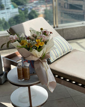 Load image into Gallery viewer, Premium Prestige Bouquet To You (Dahlia, Marigold, Eustoma, Craspedia, Autumn Leave, Design)( Standard Size)