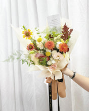 Load image into Gallery viewer, Premium Prestige Bouquet To You  (Dahlia, Marigold, Eustoma, Craspedia, Autumn Leave,   Design)( Standard Size)