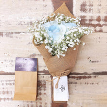 Load image into Gallery viewer, Signature Bouquet To You (Roses Blue White Baby Breath Design)
