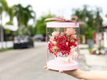 Load image into Gallery viewer, Preserved Flower Box To You Roses (1 Red Roses & Hydrangea Design)