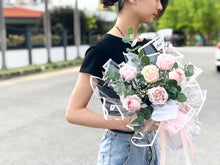 Load image into Gallery viewer, Prestige Bouquet To You (Pink Roses Eucalyptus Design )