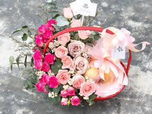 Load image into Gallery viewer, Extravagant Fruit Flower Basket To You (Full of Ombre Roses Design)