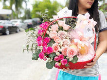 Load image into Gallery viewer, Extravagant Fruit Flower Basket To You (Full of Ombre Roses Design)