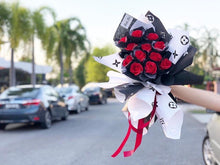 Load image into Gallery viewer, Exclusive LV Wrap Flower Bouquet To You (Everlasting Red Soap Flower Design)