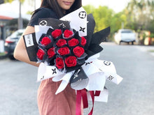 Load image into Gallery viewer, Exclusive LV Wrap Flower Bouquet To You (Everlasting Red Soap Flower Design)