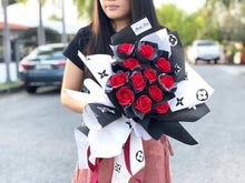 Load image into Gallery viewer, Exclusive LV Wrap Flower Bouquet To You (Everlasting Red Soap Flower Design)