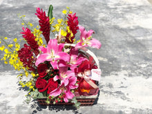 Load image into Gallery viewer, Extravagant Fruit Flower Basket To You (Lily, Ginger, Assorted Orchids & Roses Design)