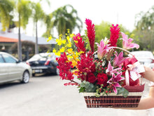 Load image into Gallery viewer, Extravagant Fruit Flower Basket To You (Lily, Ginger, Assorted Orchids & Roses Design)