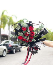 Load image into Gallery viewer, Prestige Bouquet To You  (Red Tulip Eucalyptus Style Wrap Design )
